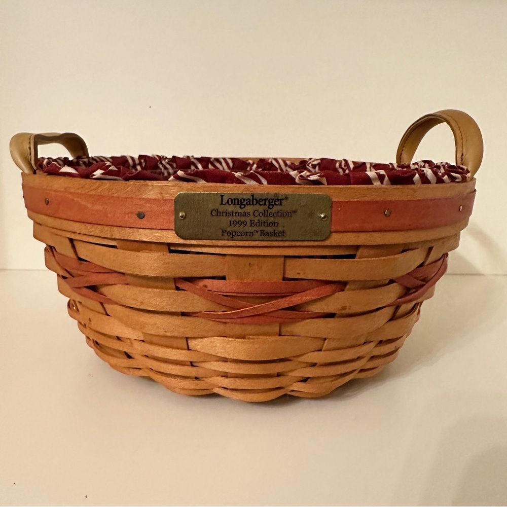 Longaberger 1999 Christmas Collection “Popcorn Basket” – Complete Set
